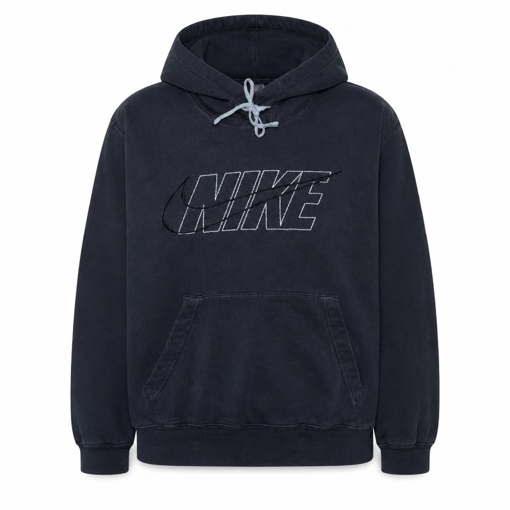 Nike Womens Black Pullover Hoodie Medium Drawstring Logo Cotton