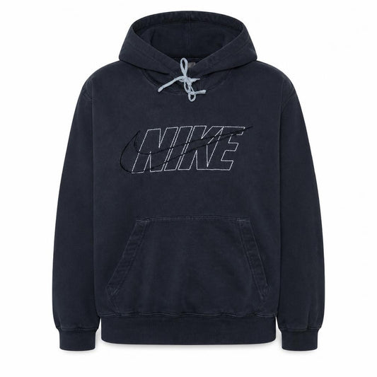 Front view of Nike women’s black pullover hoodie medium drawstring logo cotton