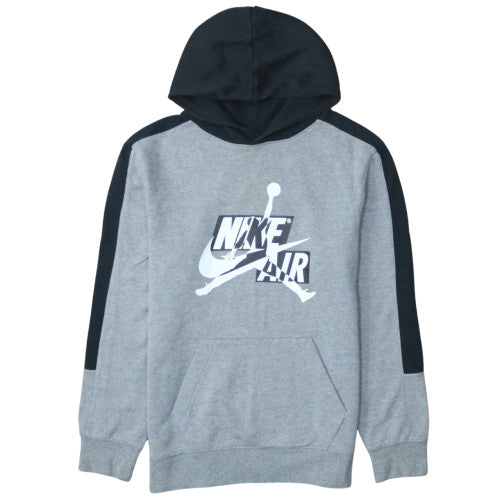 Nike Jordan Boys Grey & Black Hoodie XL 13-15 Years Pullover Fleece Sweatshirt