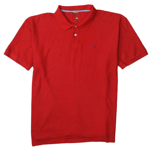 Nautica Men's Red 2XL Cotton Short Sleeve Polo Shirt