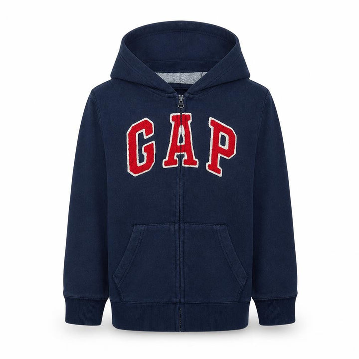 Gap Boys Blue Full Zip Fleece Hoodie 10-11 Years with Logo Design