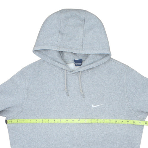 Nike Women's Grey Pullover Hoodie L Cotton Blend with Logo