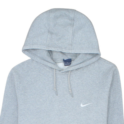 Nike Women's Grey Pullover Hoodie L Cotton Blend with Logo