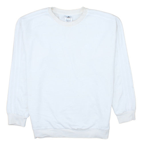 Adidas Women's White Crew Neck Pullover Sweatshirt Size M 12-14