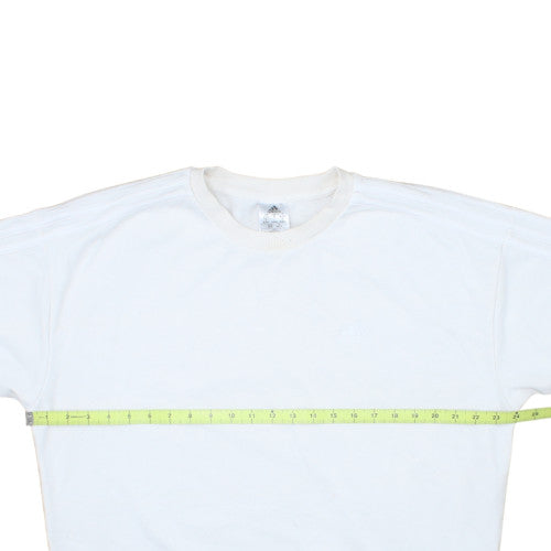 Adidas Women's White Crew Neck Pullover Sweatshirt Size M 12-14