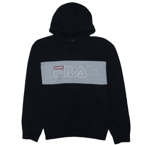 FILA Men's Black Pullover Hoodie L Regular Fit Sportswear