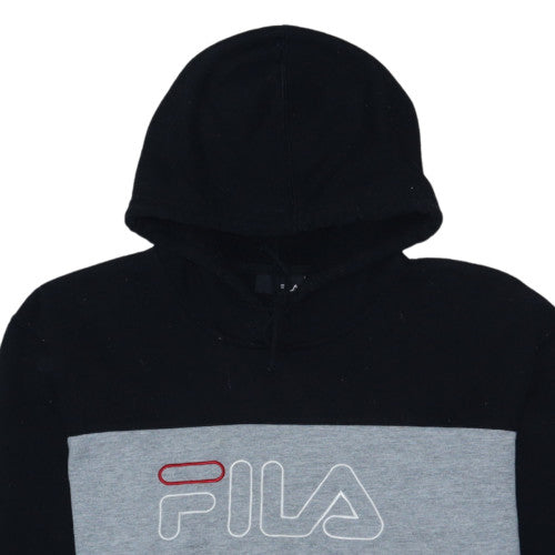 FILA Men's Black Pullover Hoodie L Regular Fit Sportswear