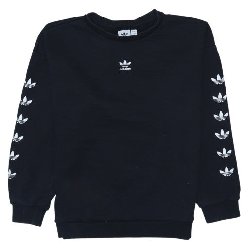 Adidas Women Black Long Sleeve Crew Neck Pullover Sweatshirt Size 8