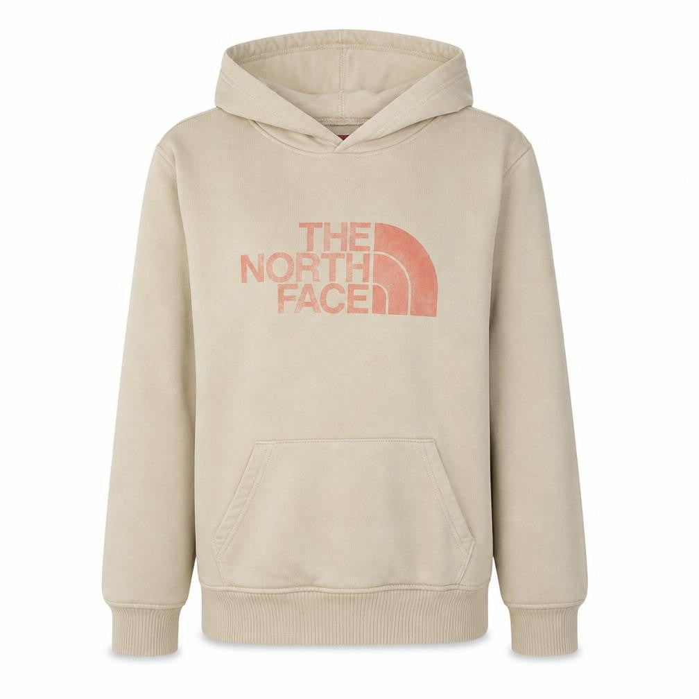 The North Face Boys Beige XL Pullover Hoodie 100% Cotton Fleece