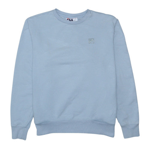 FILA Women Light Blue Crew Neck Pullover Sweatshirt Size L