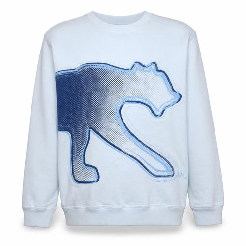 Airness Mens White Blue Graphic Panther Sweatshirt XXL Crew Neck