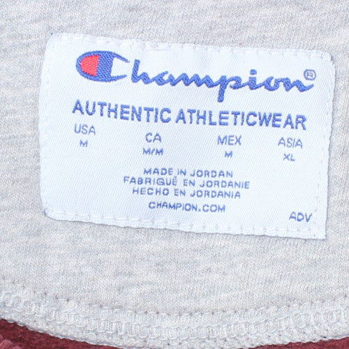 Champion Men's Red Crew Neck Pullover Sweatshirt M Regular Fit