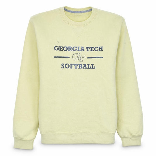 Front view of Russell Athletic Women’s Beige Georgia Tech Sweatshirt, size S