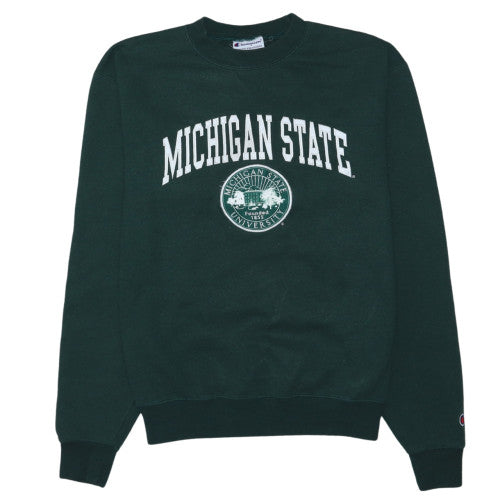 Champion Womens Green Michigan State Crew Neck Pullover Sweatshirt M
