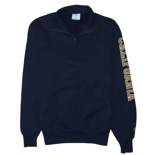 Champion Men's Blue California 1/4 Zip Fleece Sweatshirt M