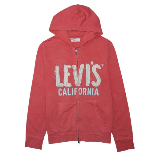 Levi's Women Coral Full Zip Hoodie Medium Cotton Blend