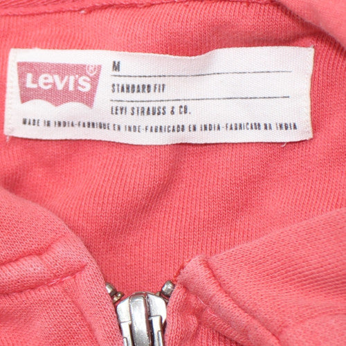 Levi's Women Coral Full Zip Hoodie Medium Cotton Blend
