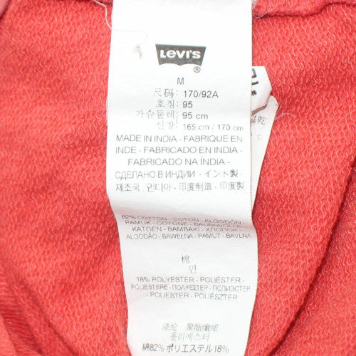 Levi's Women Coral Full Zip Hoodie Medium Cotton Blend