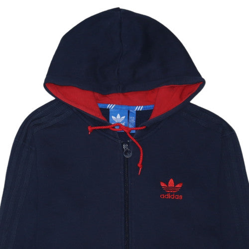 Adidas Mens Blue Full Zip Hoodie XL Sports Fleece Sweatshirt