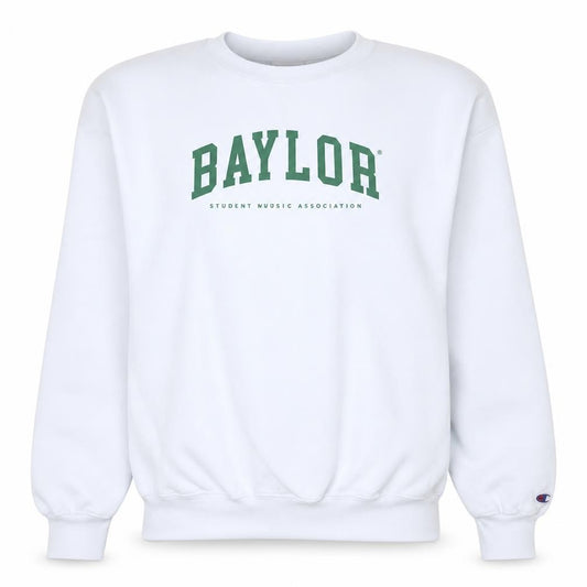 Front view of Champion Eco Authentic Women's White Crew Neck Pullover Sweatshirt L