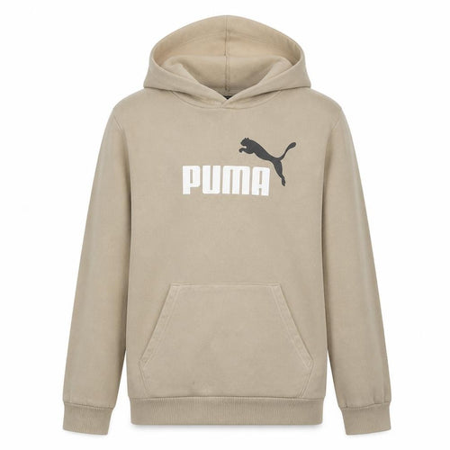 Puma Boys Beige Pullover Hoodie 15-16 Years Logo Classic Fleece Sweatshirt