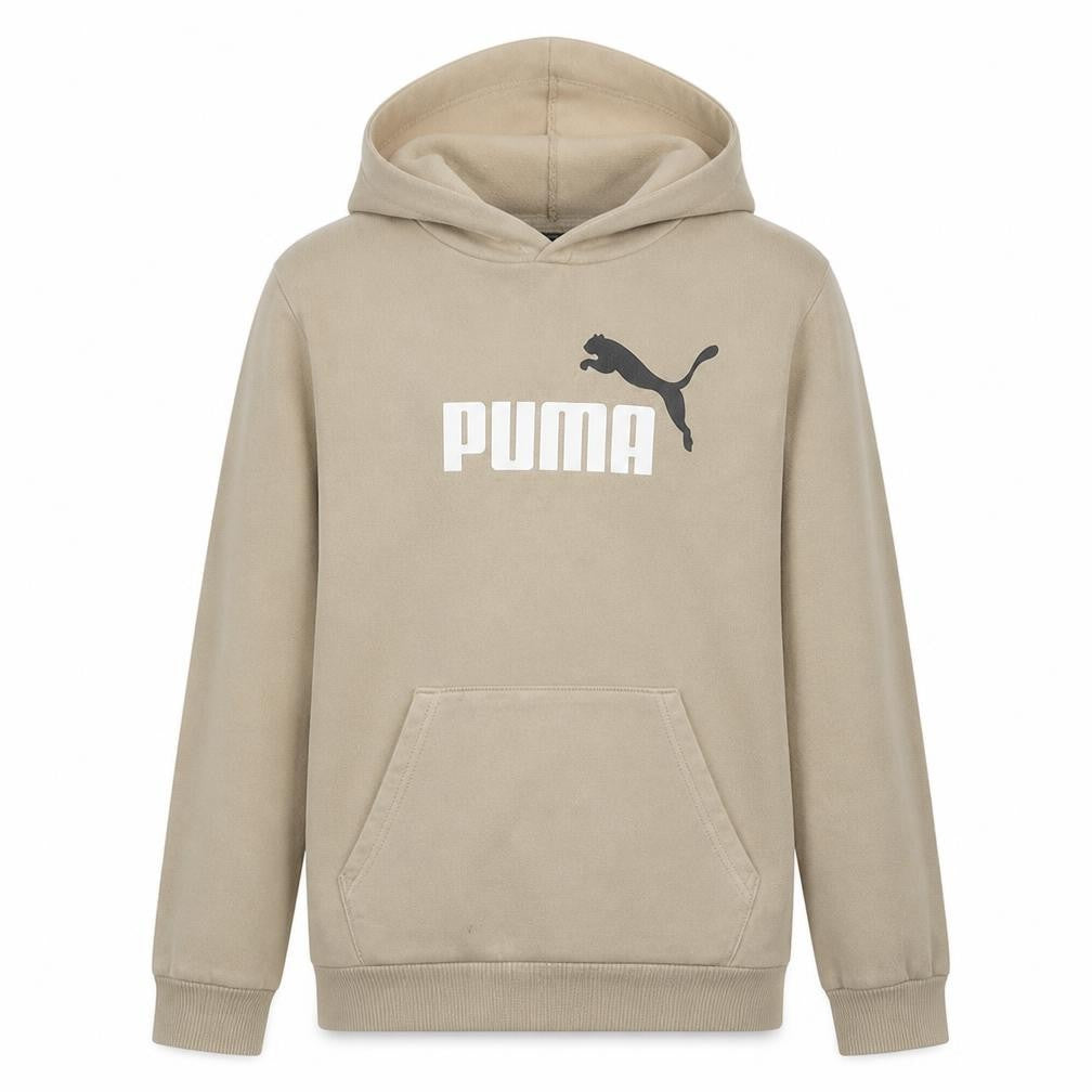 Puma Boys Beige Pullover Hoodie 15-16 Years Logo Classic Fleece Sweatshirt