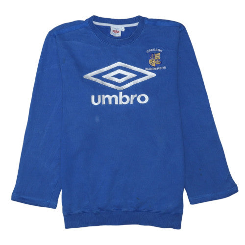 Umbro Mens Blue XL Crew Neck Pullover Sweatshirt Vintage Football Top