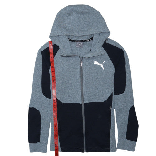 Puma Mens Grey XS Full Zip Hoodie Sweatshirt Lightweight Sportswear