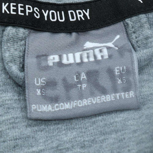 Puma Mens Grey XS Full Zip Hoodie Sweatshirt Lightweight Sportswear