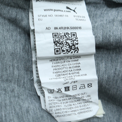 Puma Mens Grey XS Full Zip Hoodie Sweatshirt Lightweight Sportswear