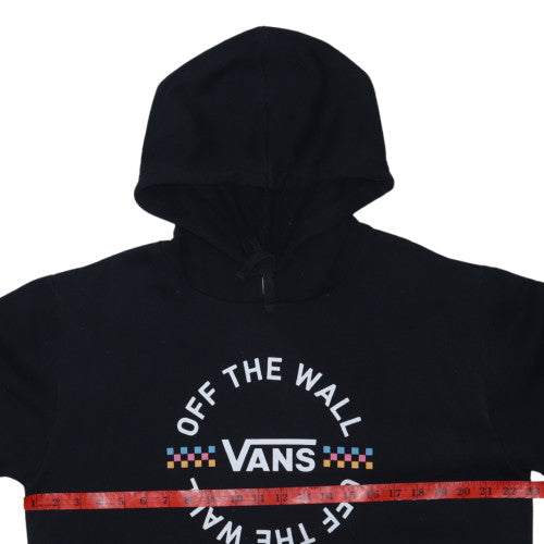 Vans Womens Black Pullover Hoodie L Cotton Blend Logo Sweatshirt