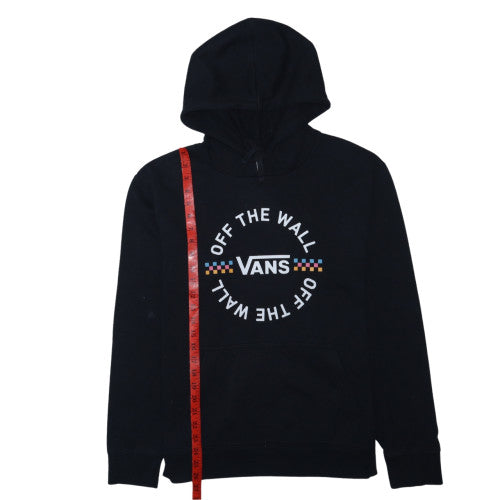 Vans Womens Black Pullover Hoodie L Cotton Blend Logo Sweatshirt