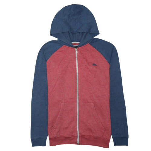 Quiksilver Men's Red & Blue Full Zip Hoodie XL Regular Fit