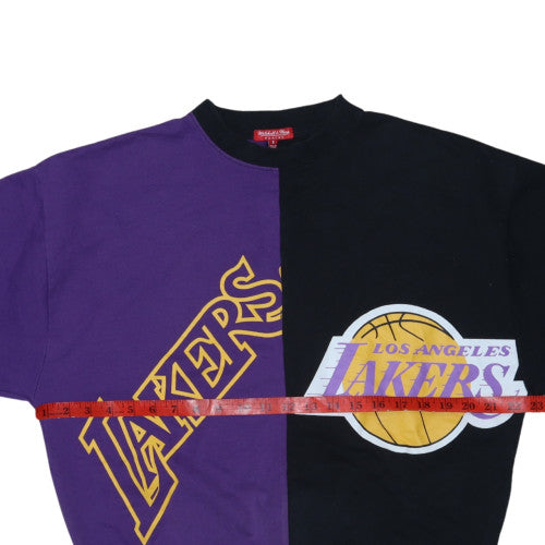 Mitchell & Ness Womens Black Purple Lakers Sweatshirt Small Crew Neck