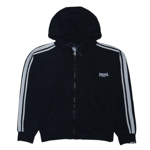 Lonsdale Women Black Full Zip Hoodie Size 16 Cotton Blend