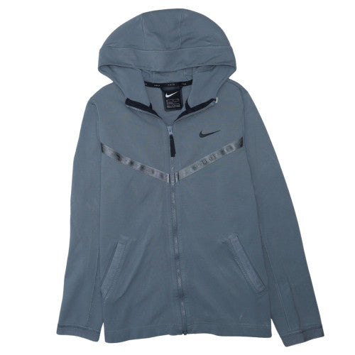 Nike Boys Grey Full Zip Hoodie XL 158-170cm Fleece Lined Activewear