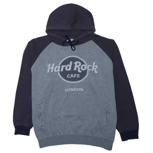 Hard Rock Cafe London Men's Grey Pullover Hoodie Size L