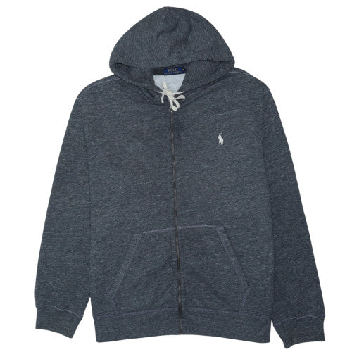 Ralph Lauren Men's Grey Full Zip Hoodie 2XL Cotton Fleece