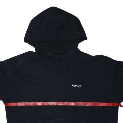 Levi's Men's Black Relaxed Pullover Hoodie L Fleece Logo