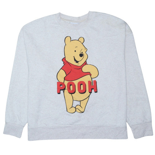 Disney Women Grey Winnie the Pooh L Pullover Sweatshirt