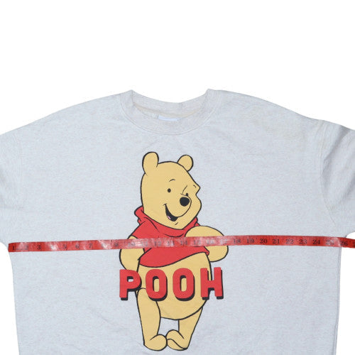 Disney Women Grey Winnie the Pooh L Pullover Sweatshirt