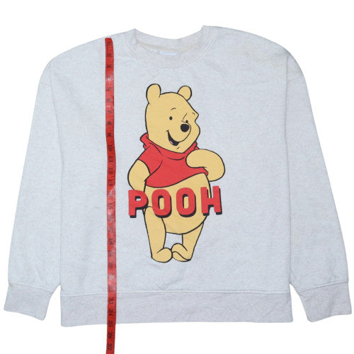Disney Women Grey Winnie the Pooh L Pullover Sweatshirt