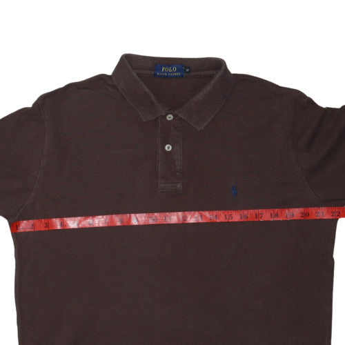 Ralph Lauren Men's Brown Long Sleeve Cotton Polo Shirt M