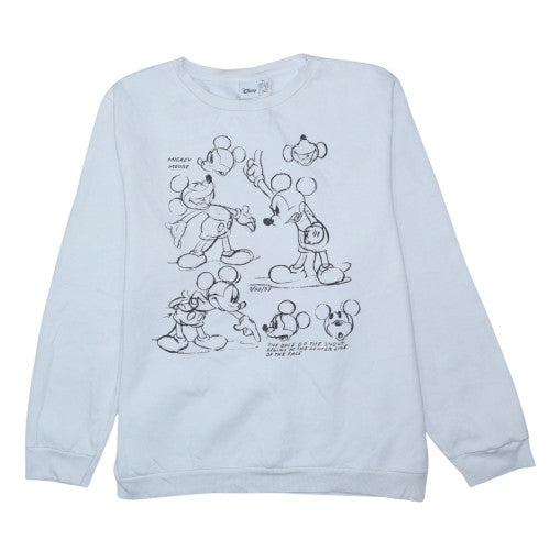 Disney x Primark Womens White Mickey Mouse Sketch Sweatshirt XL 18/20