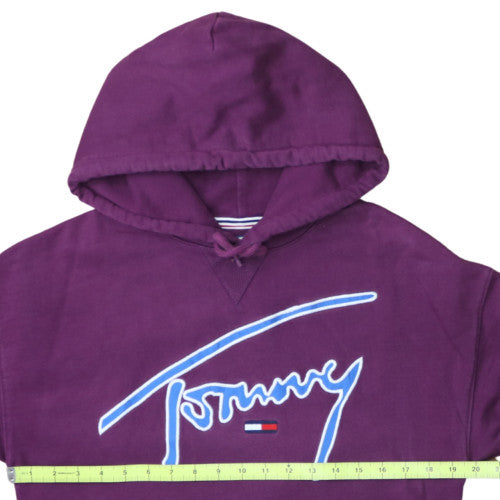 Tommy Jeans Womens Purple XS Pullover Hoodie with Logo Print