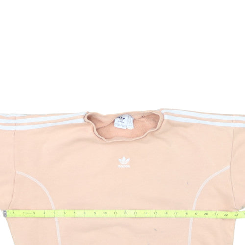 Adidas Women Beige Crew Neck Pullover Sweatshirt Size 10