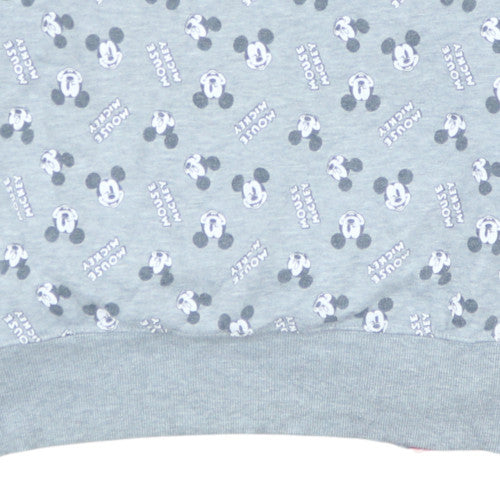 Disney Women Grey Mickey Mouse Pullover Sweatshirt Size S 10/12