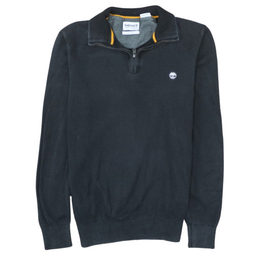 Timberland Men's Black Cotton 1/2 Zip Jumper Size L