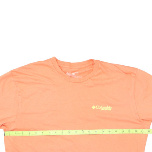 Columbia Men's Orange XL Graphic Fish Print Cotton T-Shirt