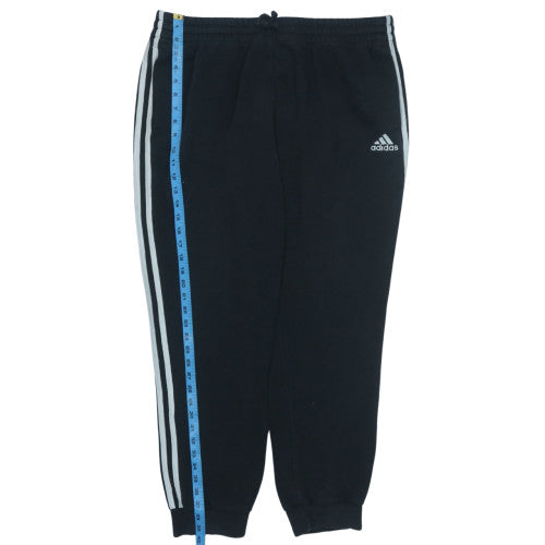 Adidas Men Black XL Jogger Sweatpants with Side Stripes